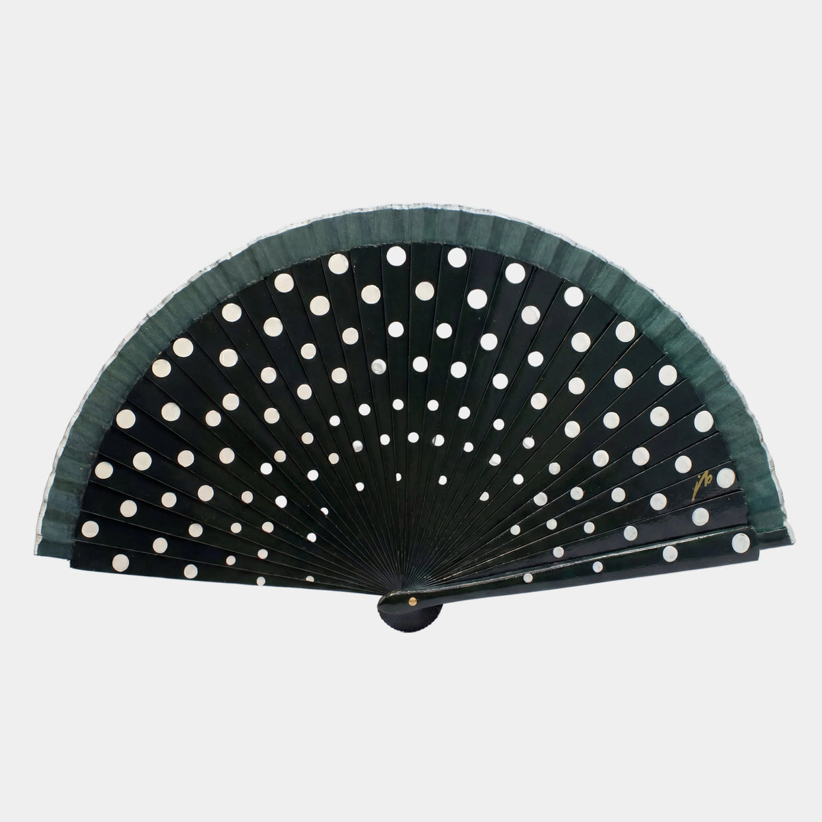 Flamenco wooden hand fan red with polka dots Lunares in black 8 inches (21 cm) (Copy)