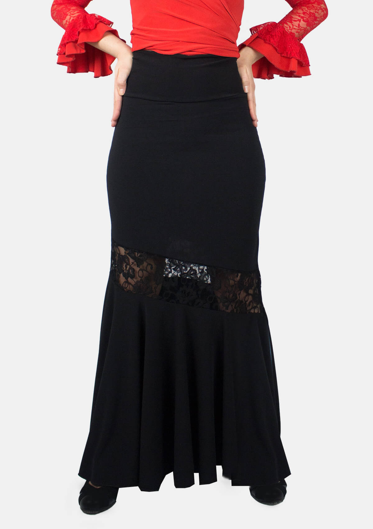 Flamenco skirt dance and practice