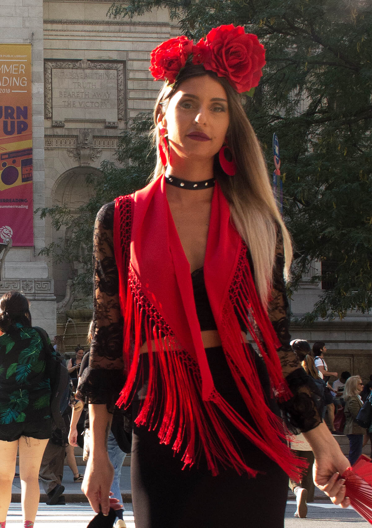 Flamenco red shawl