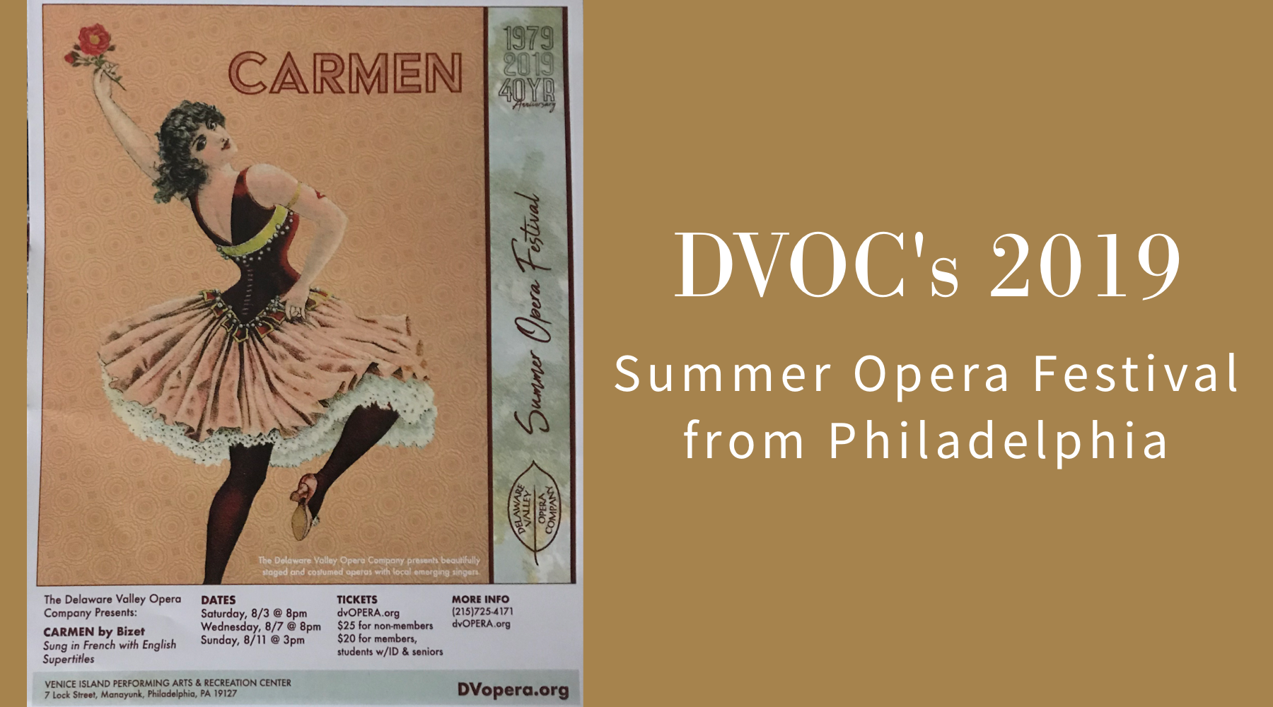 DVOC's 2019 Summer Opera Festival from Philadelphia