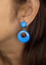 Flamenco clip earrings for girls blue