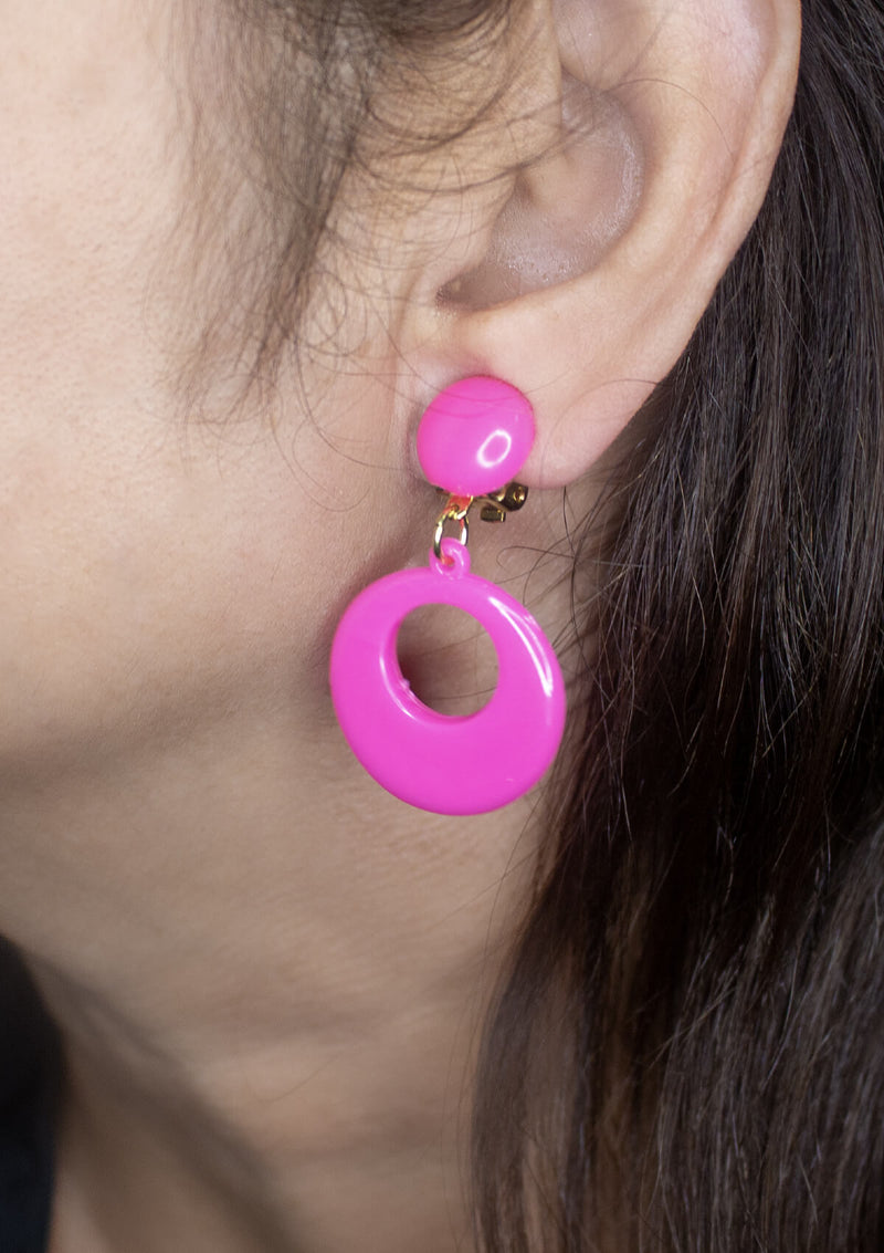 Flamenco clip earrings for girls pink