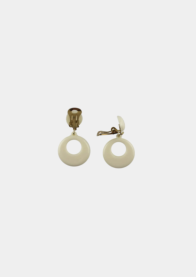 Flamenco clip earrings for girls ivory