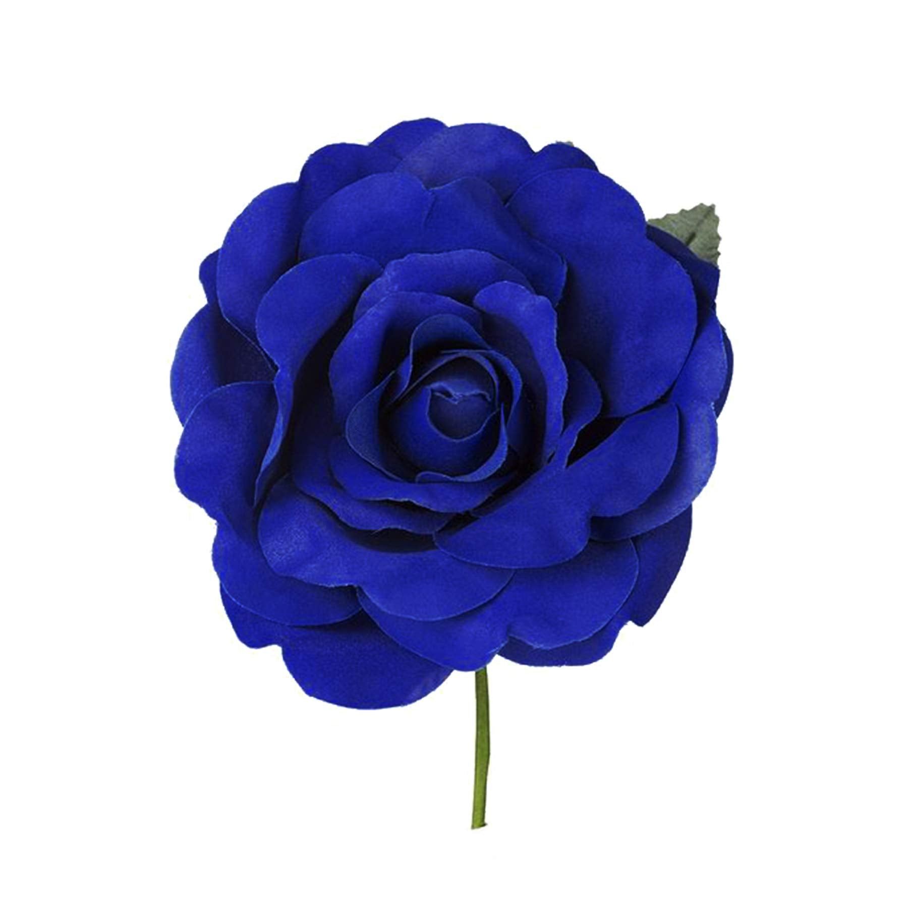 Ole Ole Flamenco Flowers for Hair Women Large Rose Big 6 Inch Handmade of Fabric Hair Pin Flamenco Dancer Blue Azul