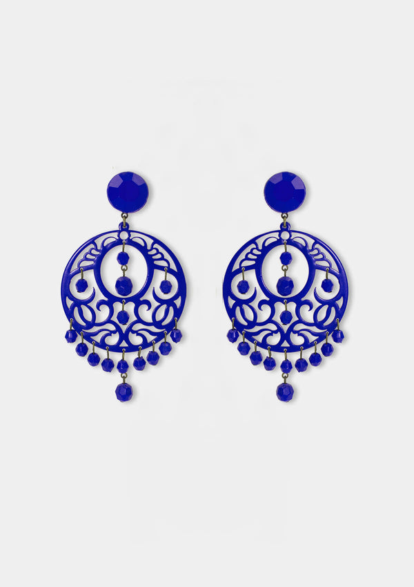 Flamenco Acetate earring blue