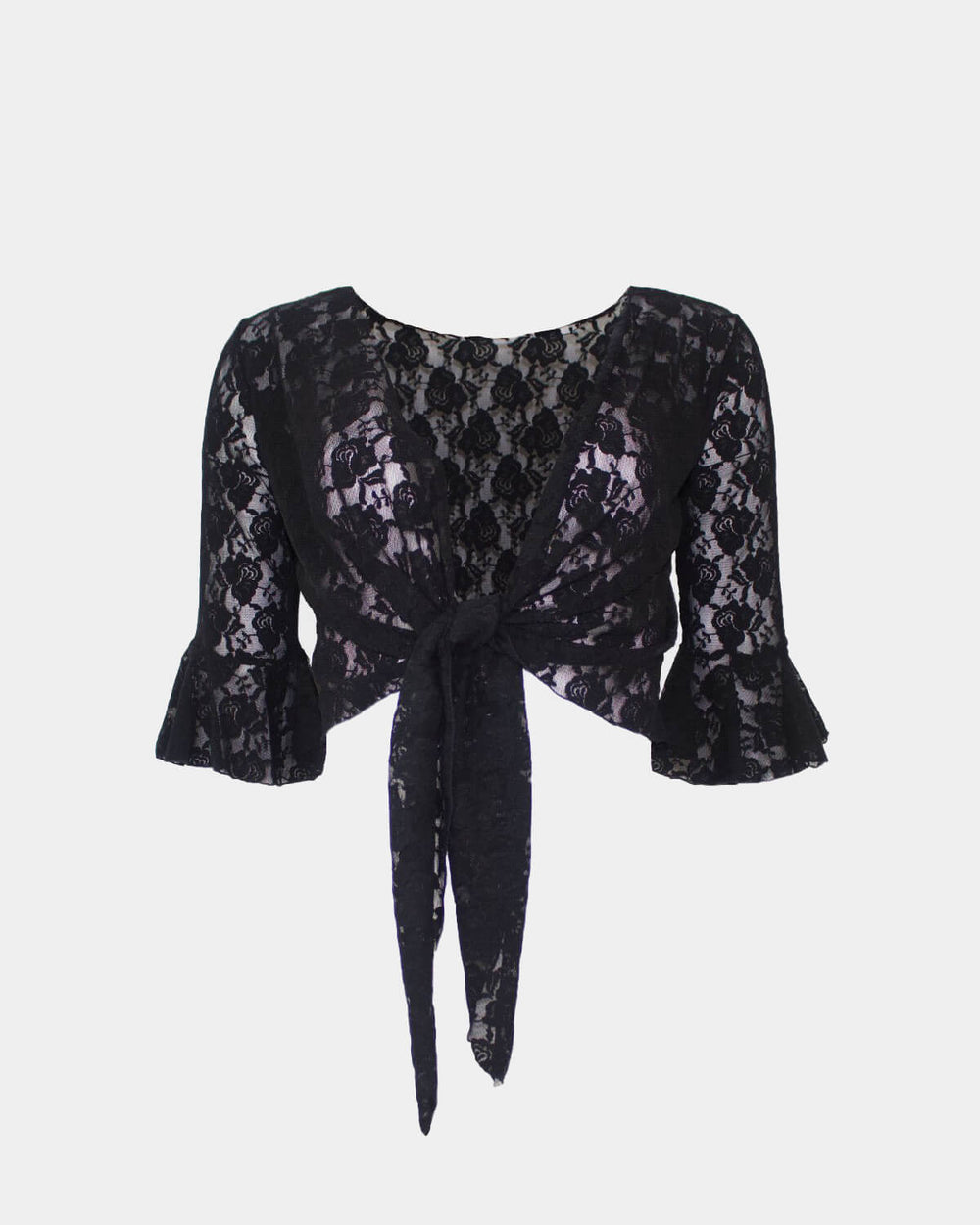 Ole Ole Flamenco Blouse Black crossed with ruffle on the sleeves