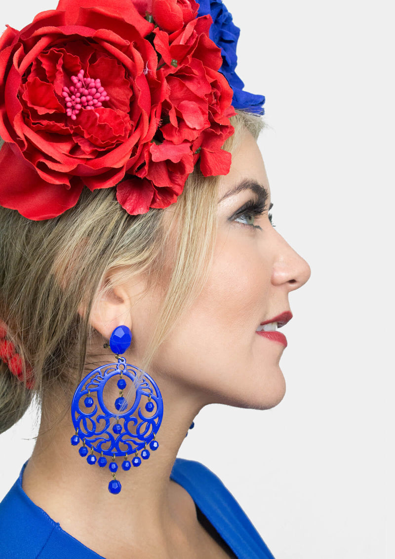 Spanish acetate blue earring