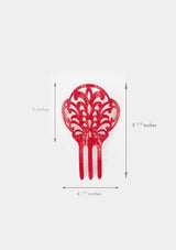 Flamenco comb girl red with earrings clip model