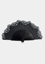 Semi Pericon black with lace hand fan