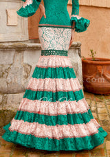 Flamenco Sevillana Turquesa "Canestero" Gown Dress